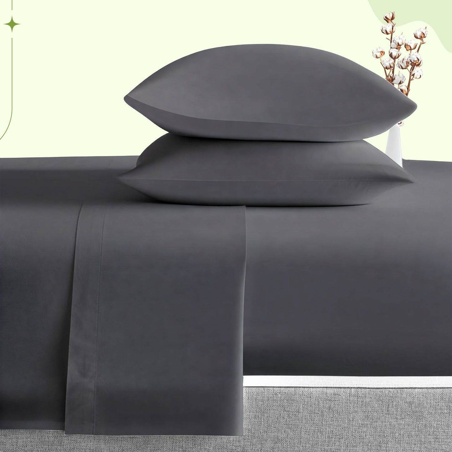 Luxury cotton sheet set breathable soft silky