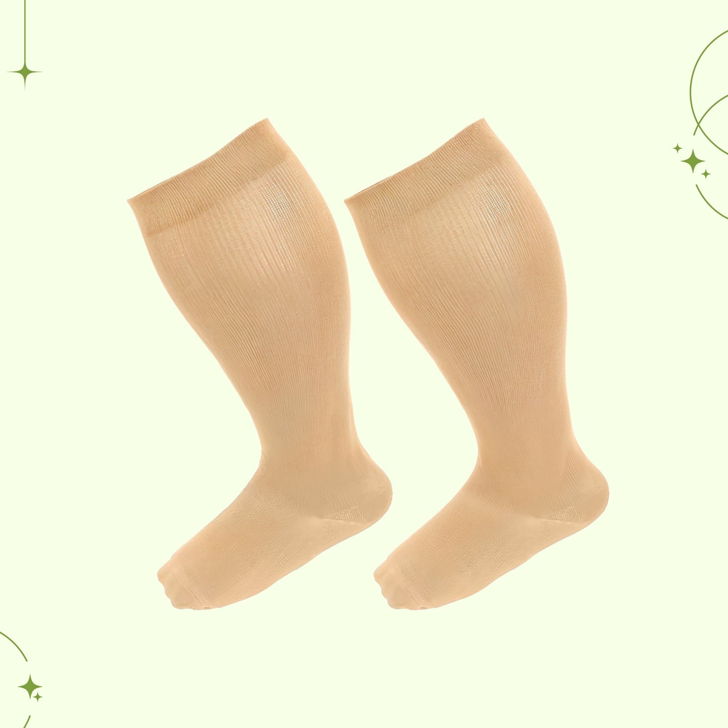 Wide calf knee-high compression socks pair