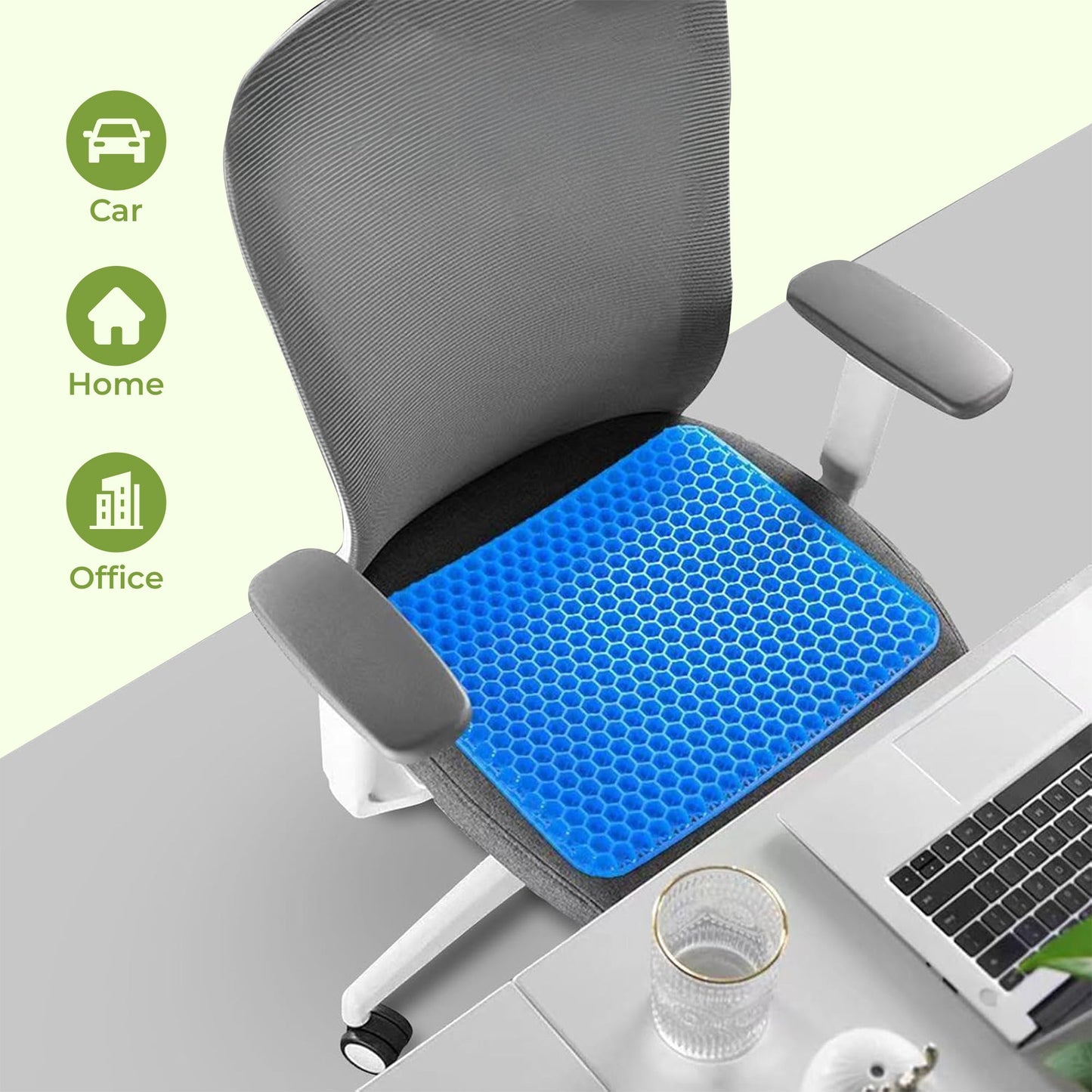 Honeycomb gel seat cushion for office and car