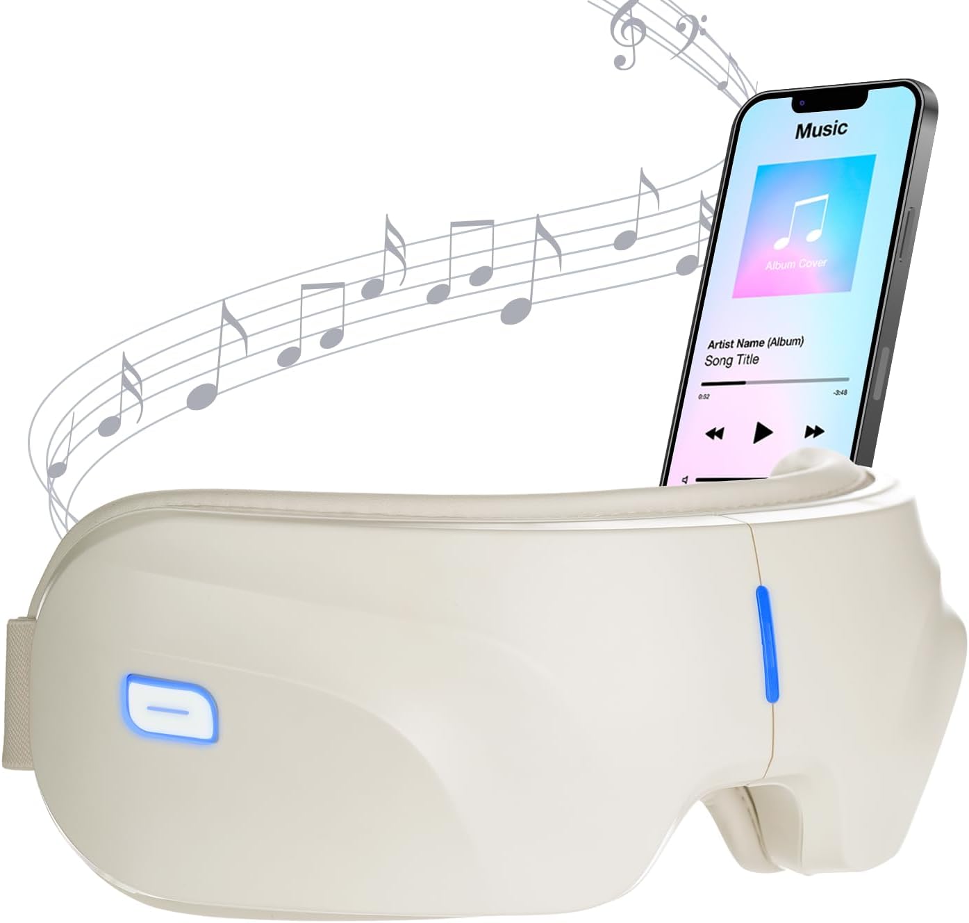 Heated eye massager vibration and air compression therapy