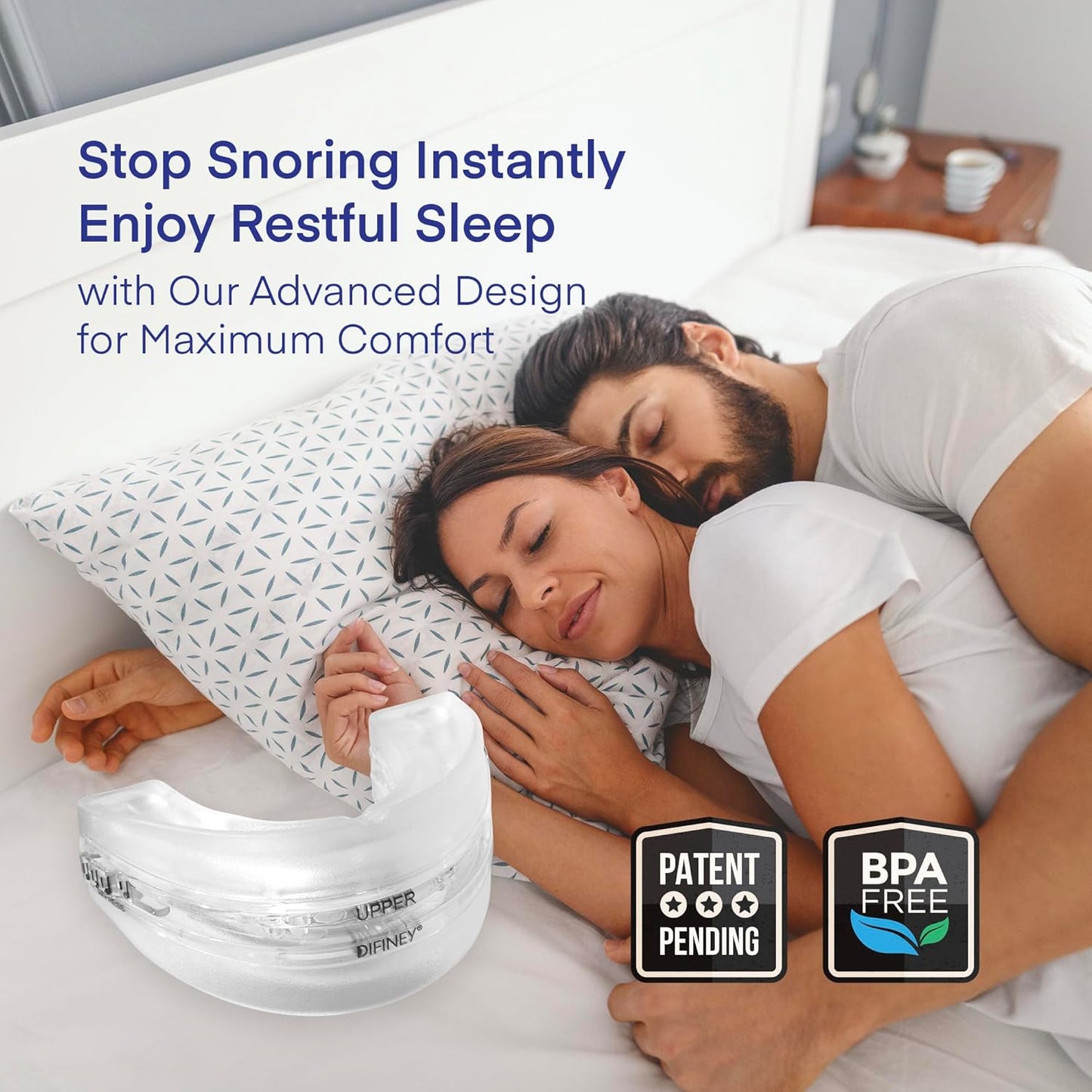 Anti-snoring mandibular mouthpiece jaw advancement