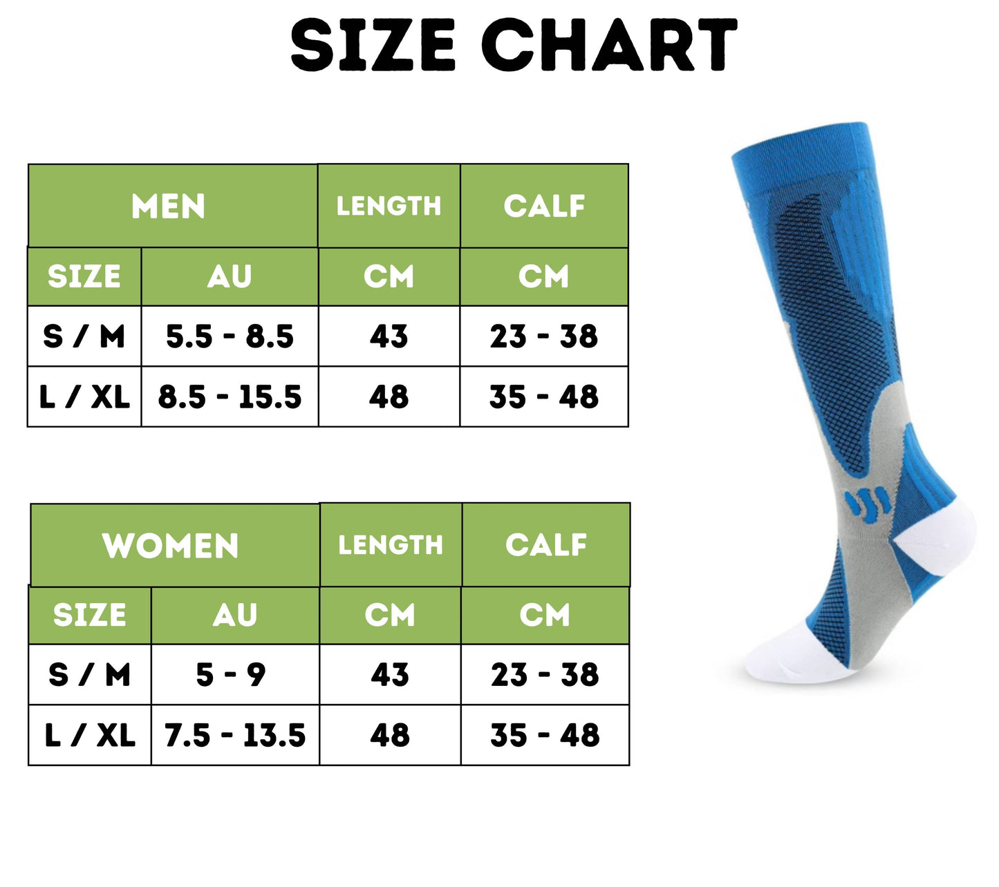 All-day compression socks for lower leg fatigue and swelling