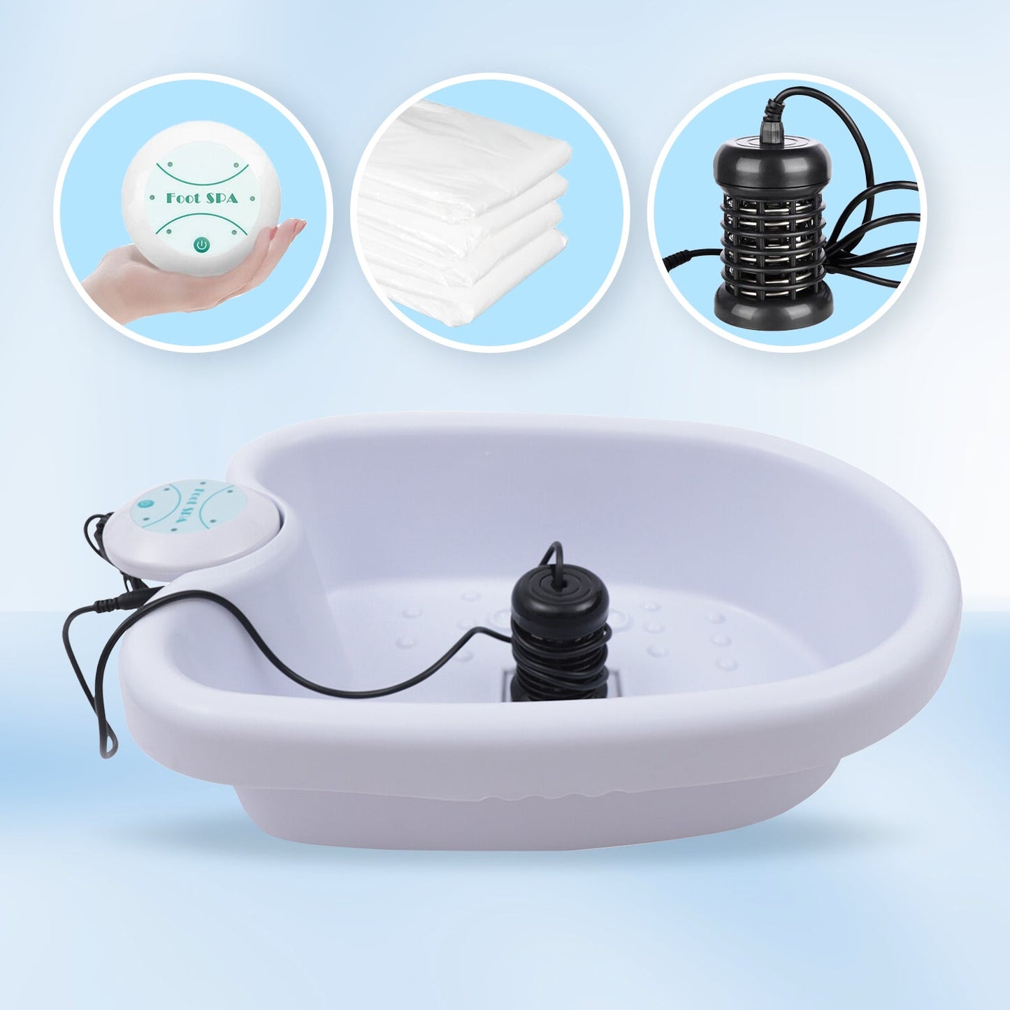 Ionic detox foot spa machine with ionizing array and basin