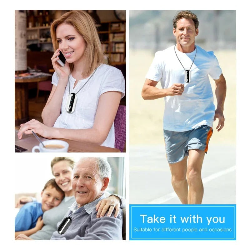 Wearable air purifier ionizer necklace allergy protection