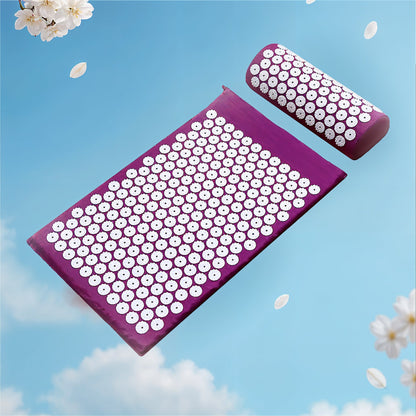 Acupressure mat and pillow set for relaxation