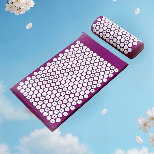 Acupressure mat and pillow set for relaxation