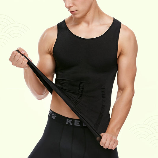 Men's slimming compression body shaper undershirt