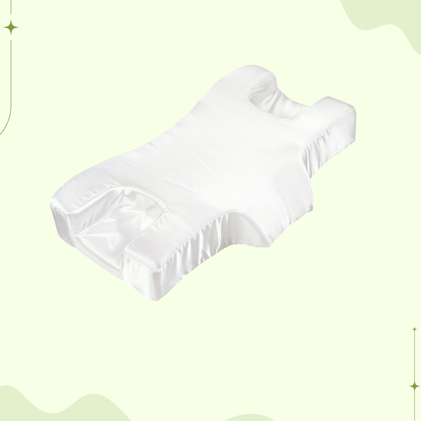 2-in-1 anti-wrinkle beauty neck pillow with silk pillowcase