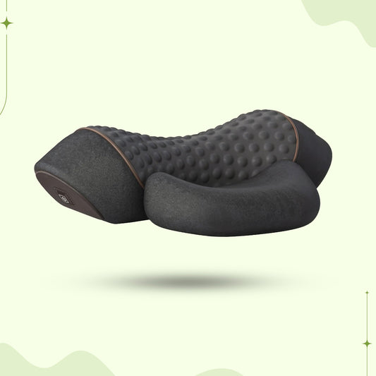 Neck and shoulder traction massager pillow