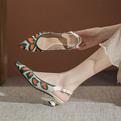 Women's chunky low-heeled sandals skin-friendly lining