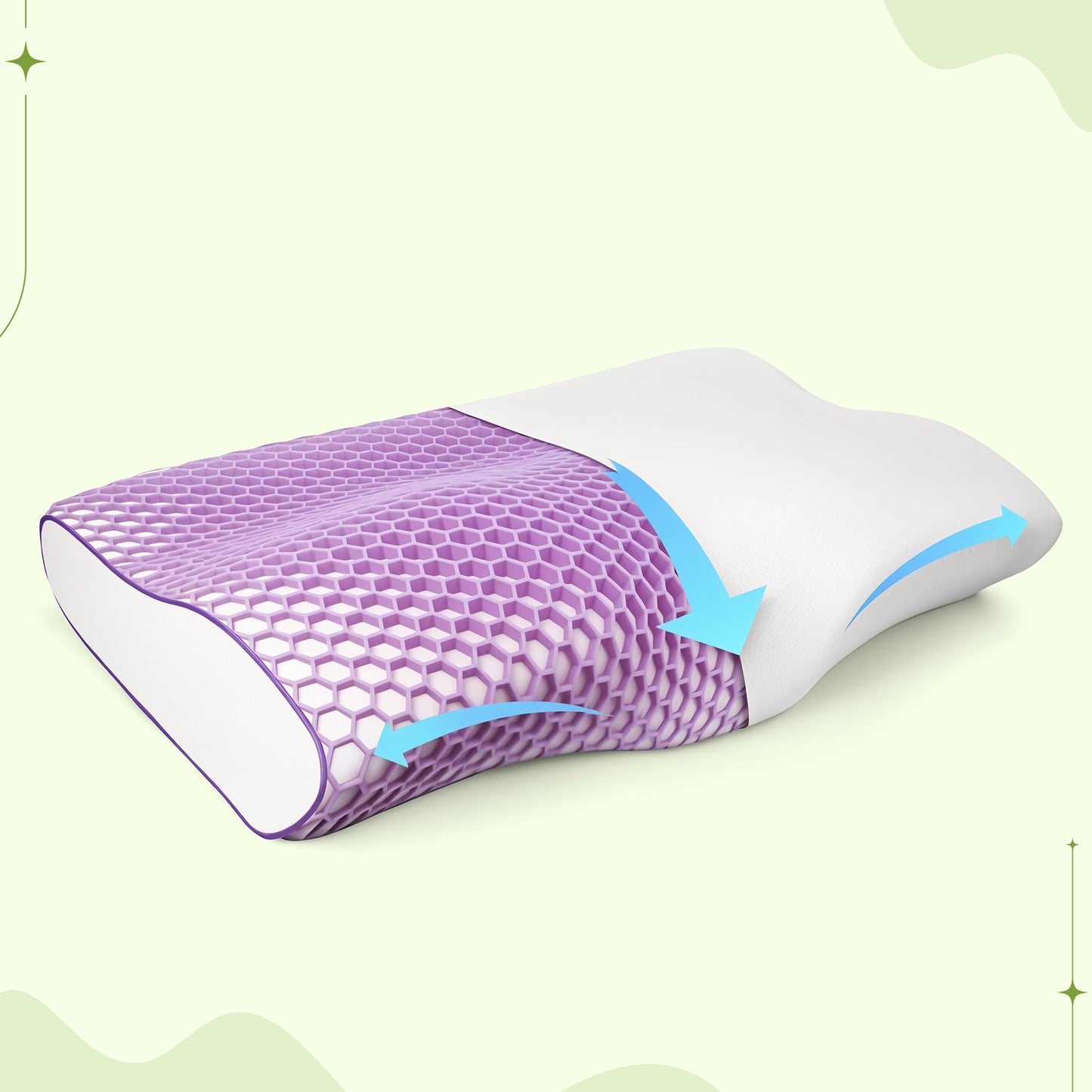 Orthopedic pectin pillow ergonomic support for sleep