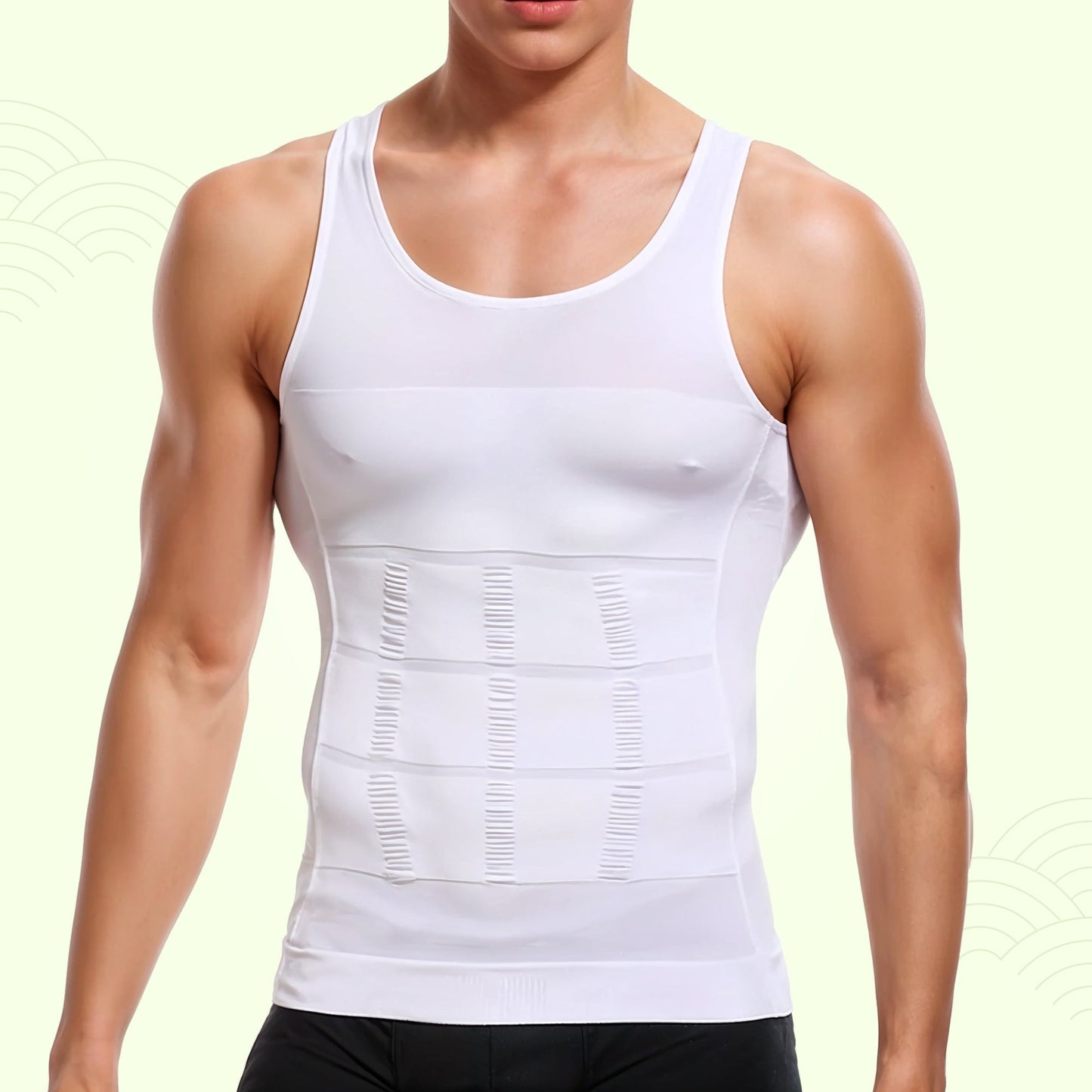 Men's slimming compression body shaper undershirt