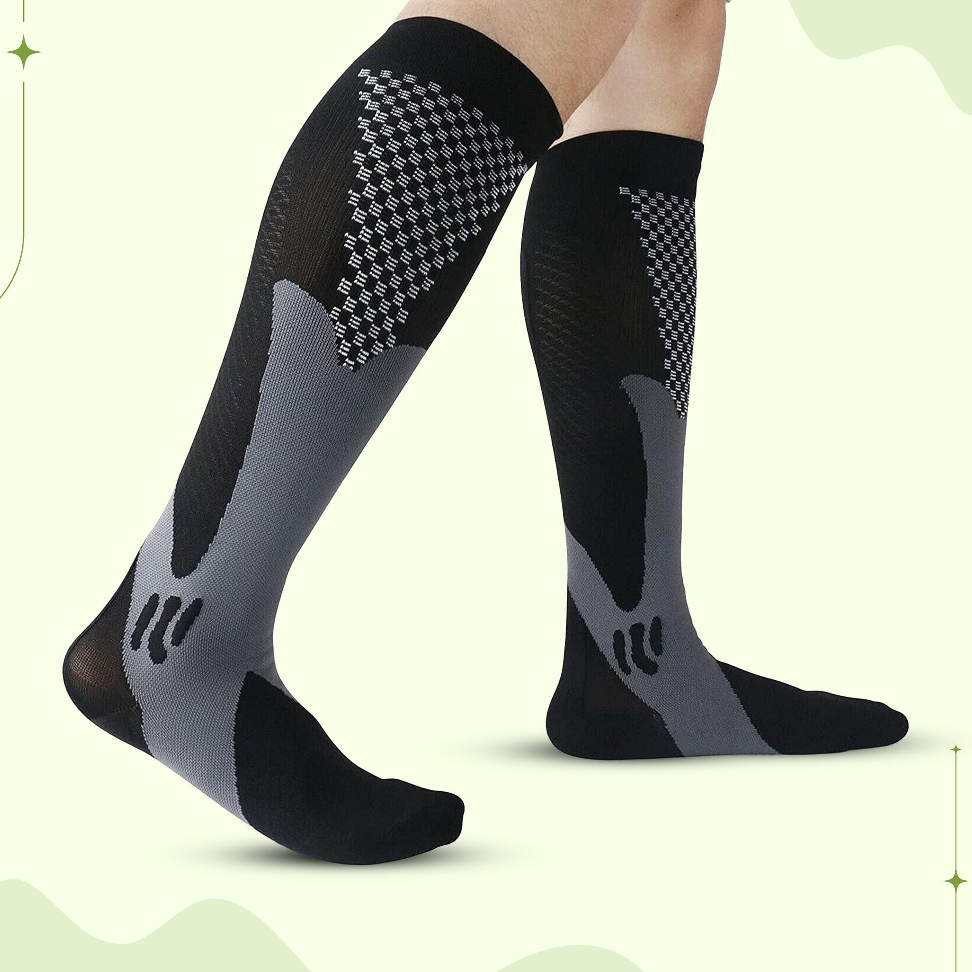 All-day compression socks for lower leg fatigue and swelling