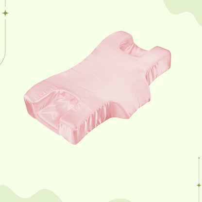 2-in-1 anti-wrinkle beauty neck pillow with silk pillowcase