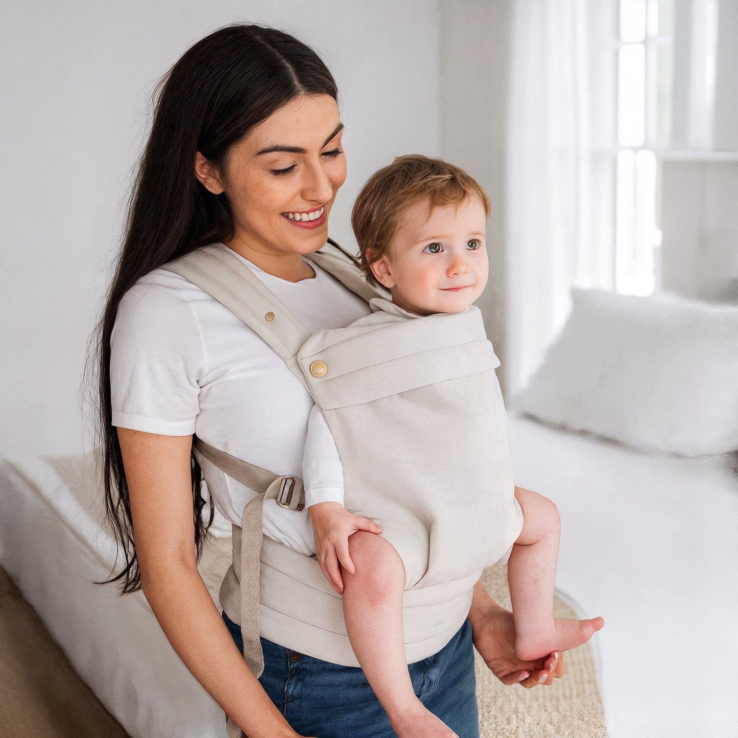 Classic ergonomic baby carrier for newborn to toddler