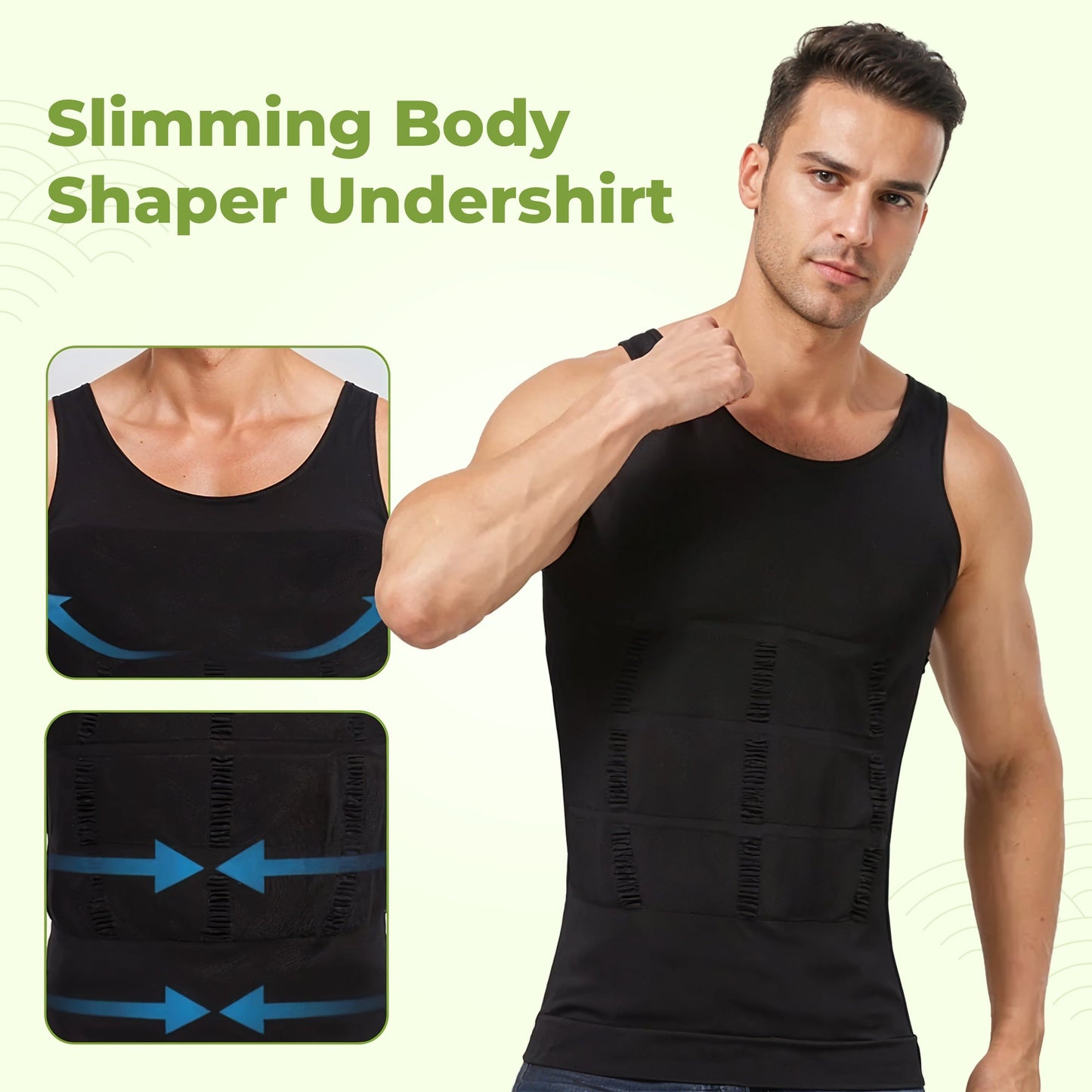 Men's slimming compression body shaper undershirt