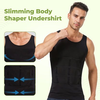 Men's slimming compression body shaper undershirt