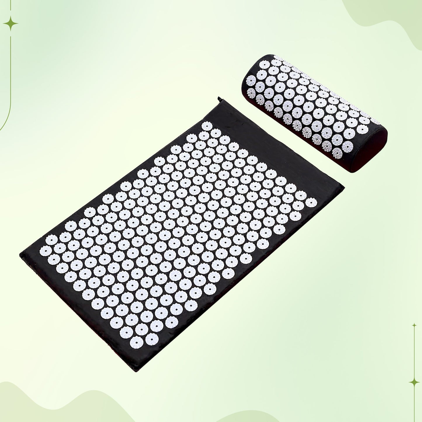 Acupressure mat and pillow set for relaxation