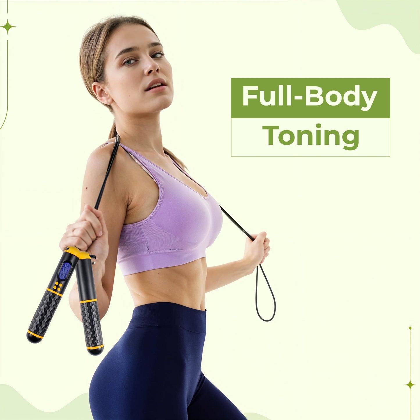 Smart digital counting jump rope with vibration reminder