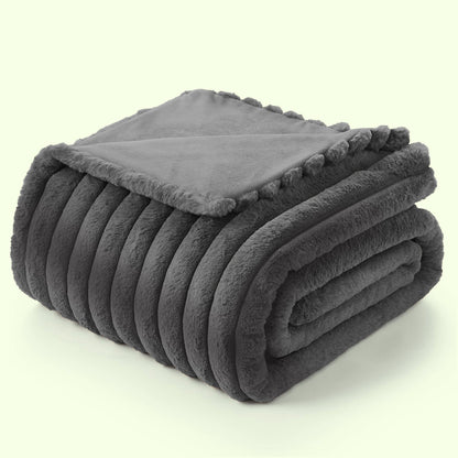 Bedding fleece fluffy soft blanket throw