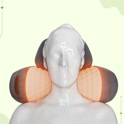 Neck and shoulder traction massager pillow