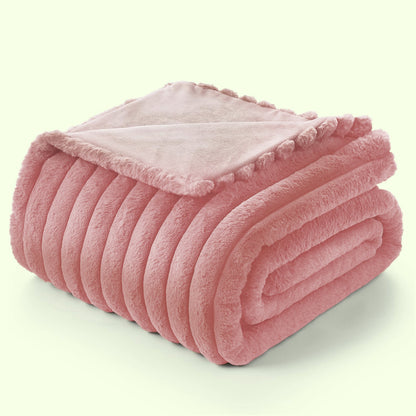 Bedding fleece fluffy soft blanket throw