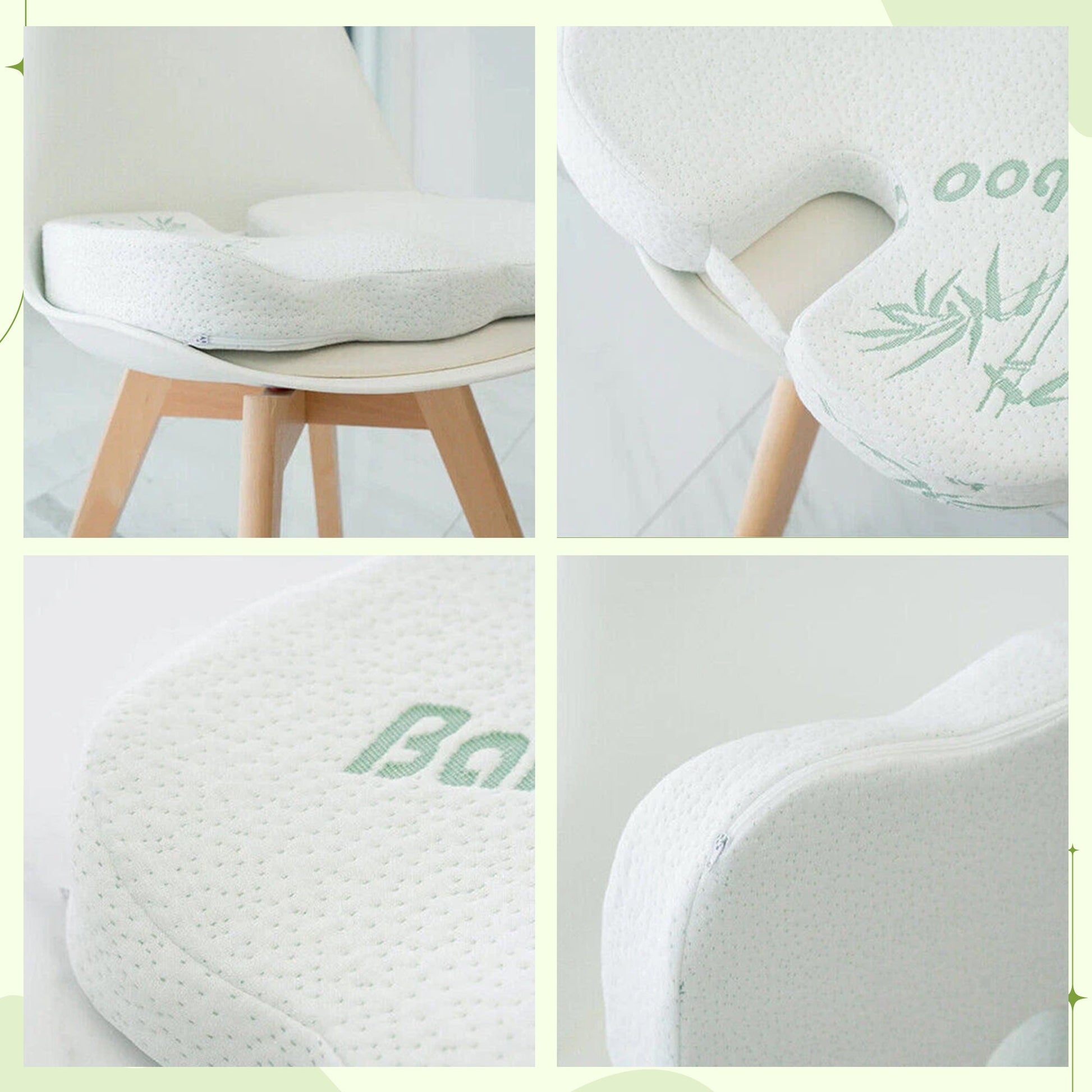 Lumbar back and seat cushion set for office chair support