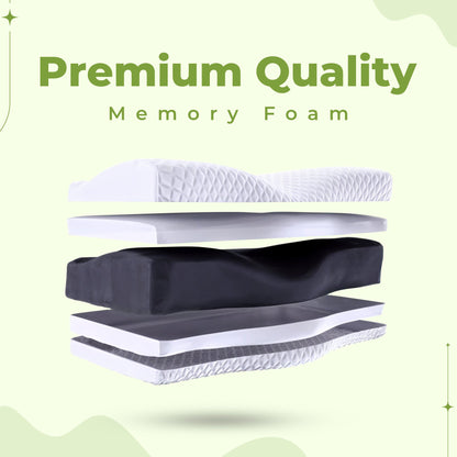 Memory foam cervical neck pillow for sleep support
