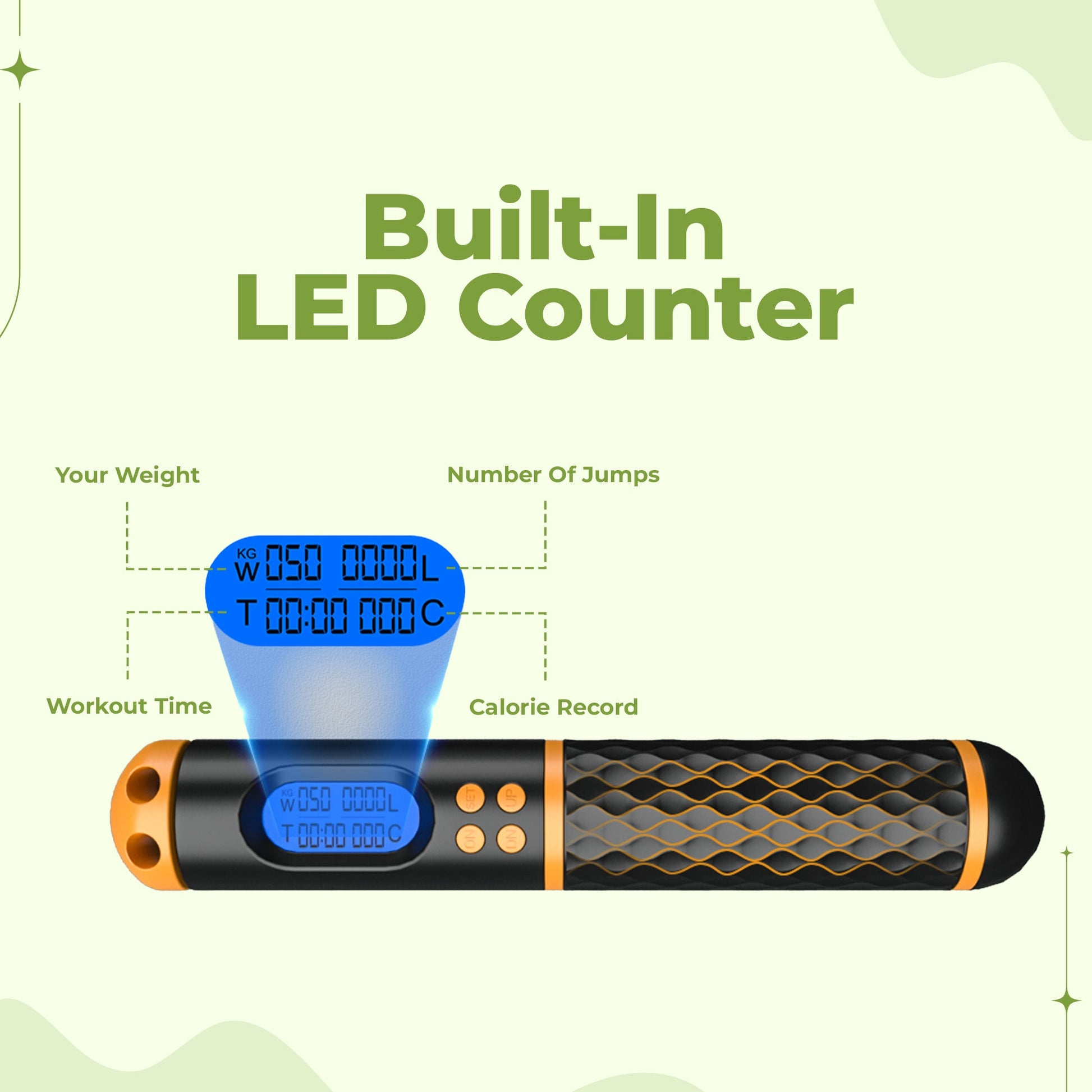 Smart digital counting jump rope with vibration reminder