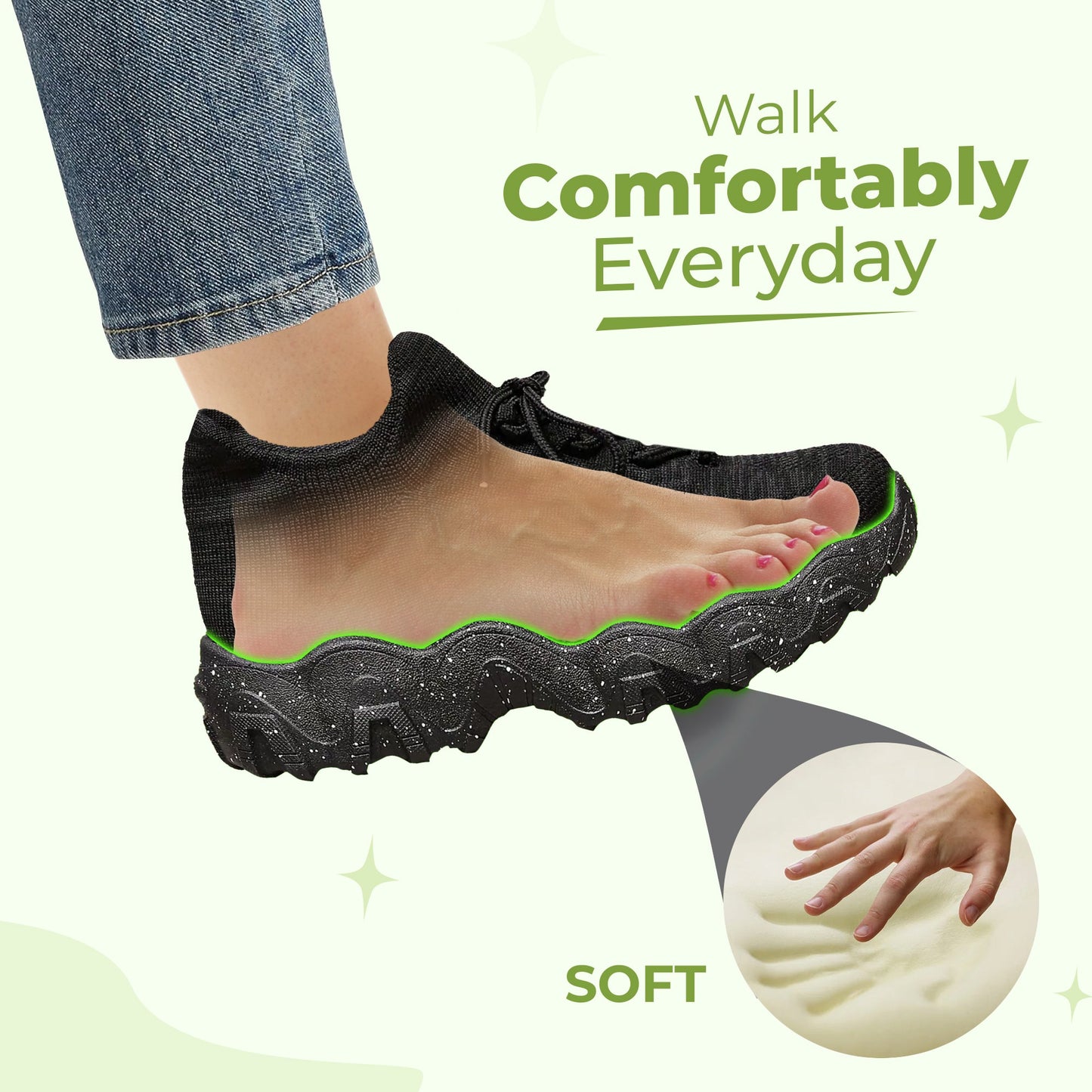 Women's all-day comfort stretch feather-soft shoes