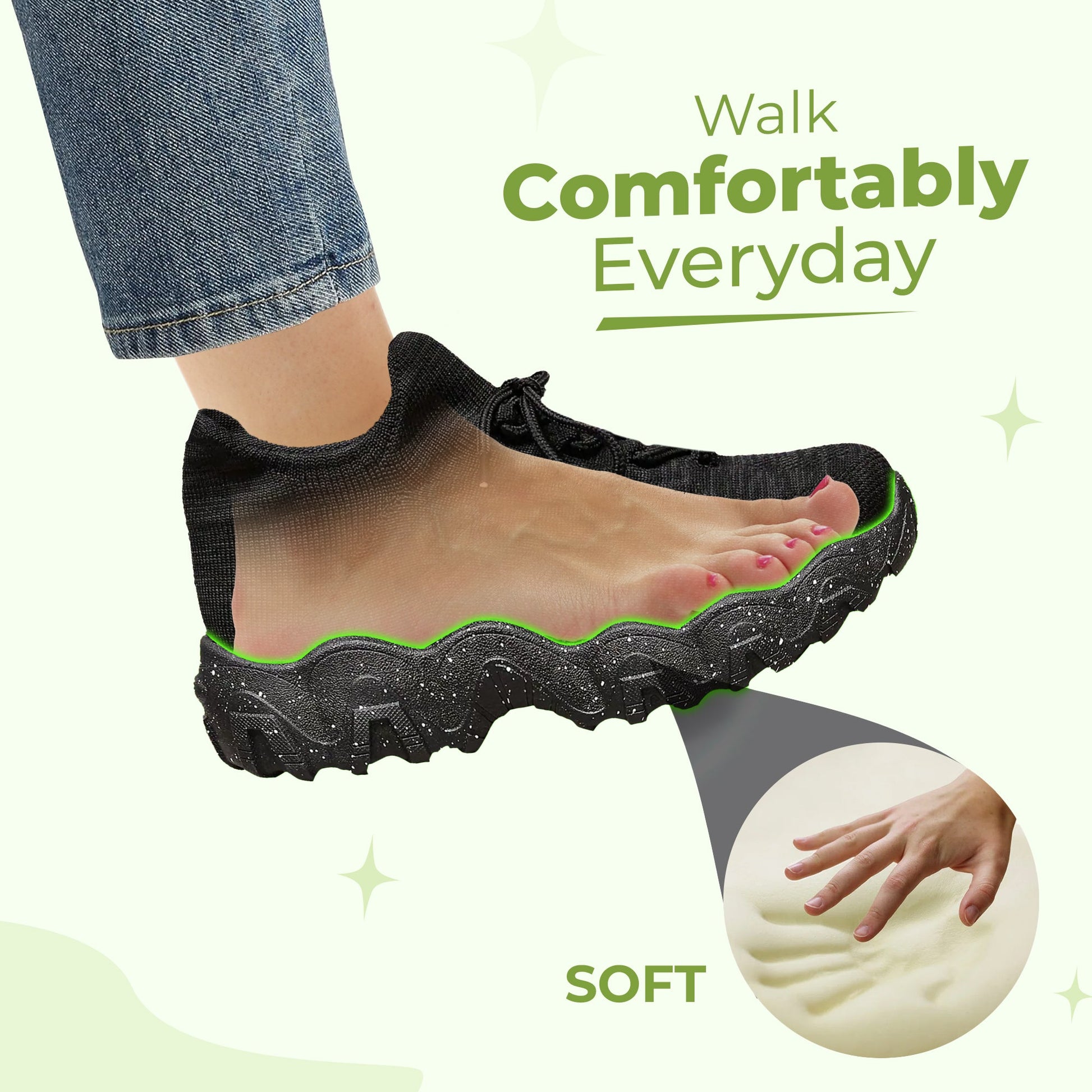 Women's all-day comfort stretch feather-soft shoes