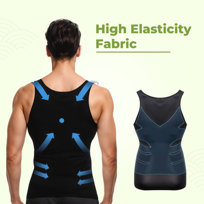 Men's slimming compression body shaper undershirt