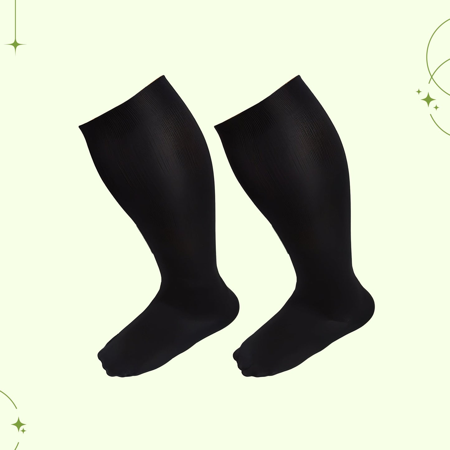 Wide calf knee-high compression socks pair