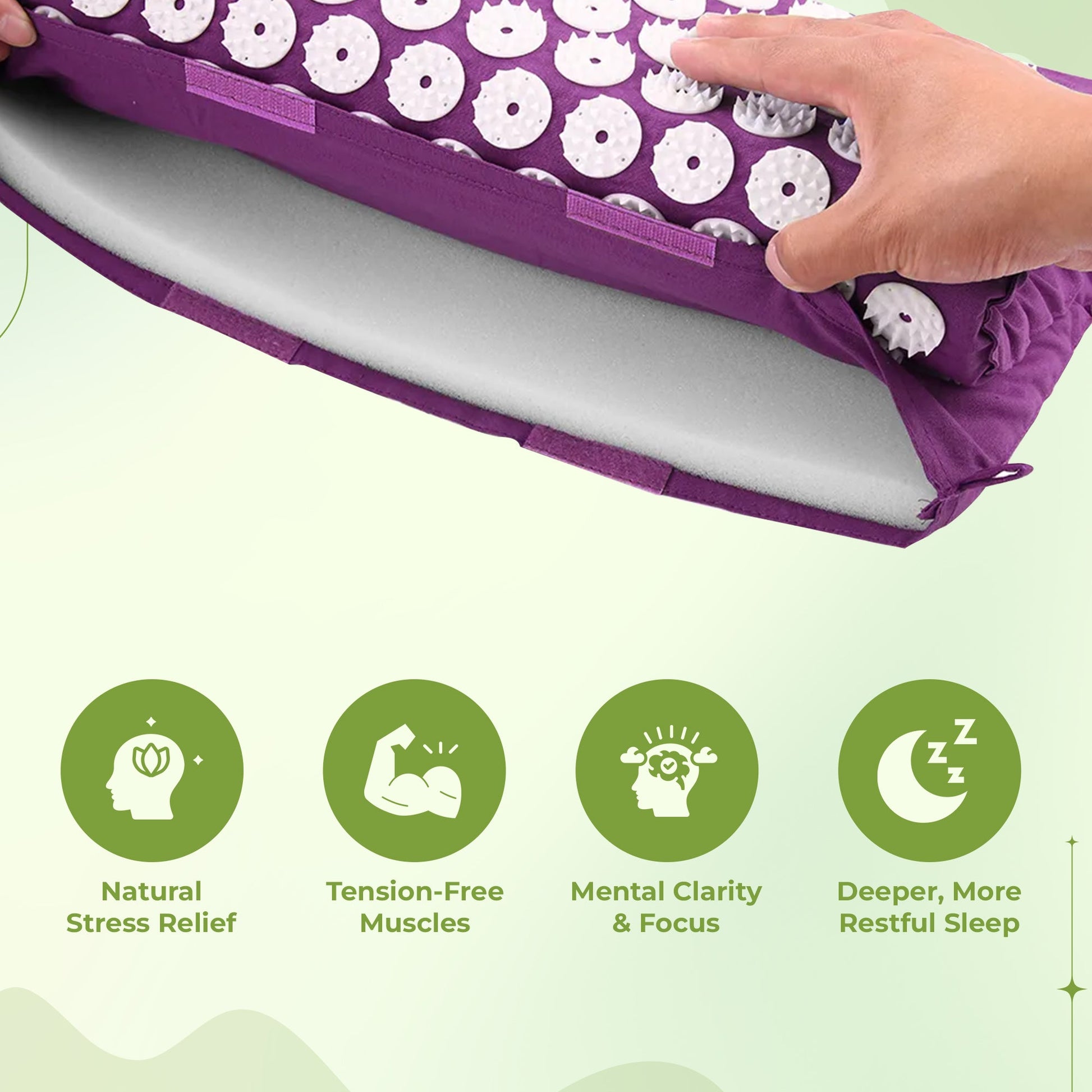Acupressure mat and pillow set for relaxation