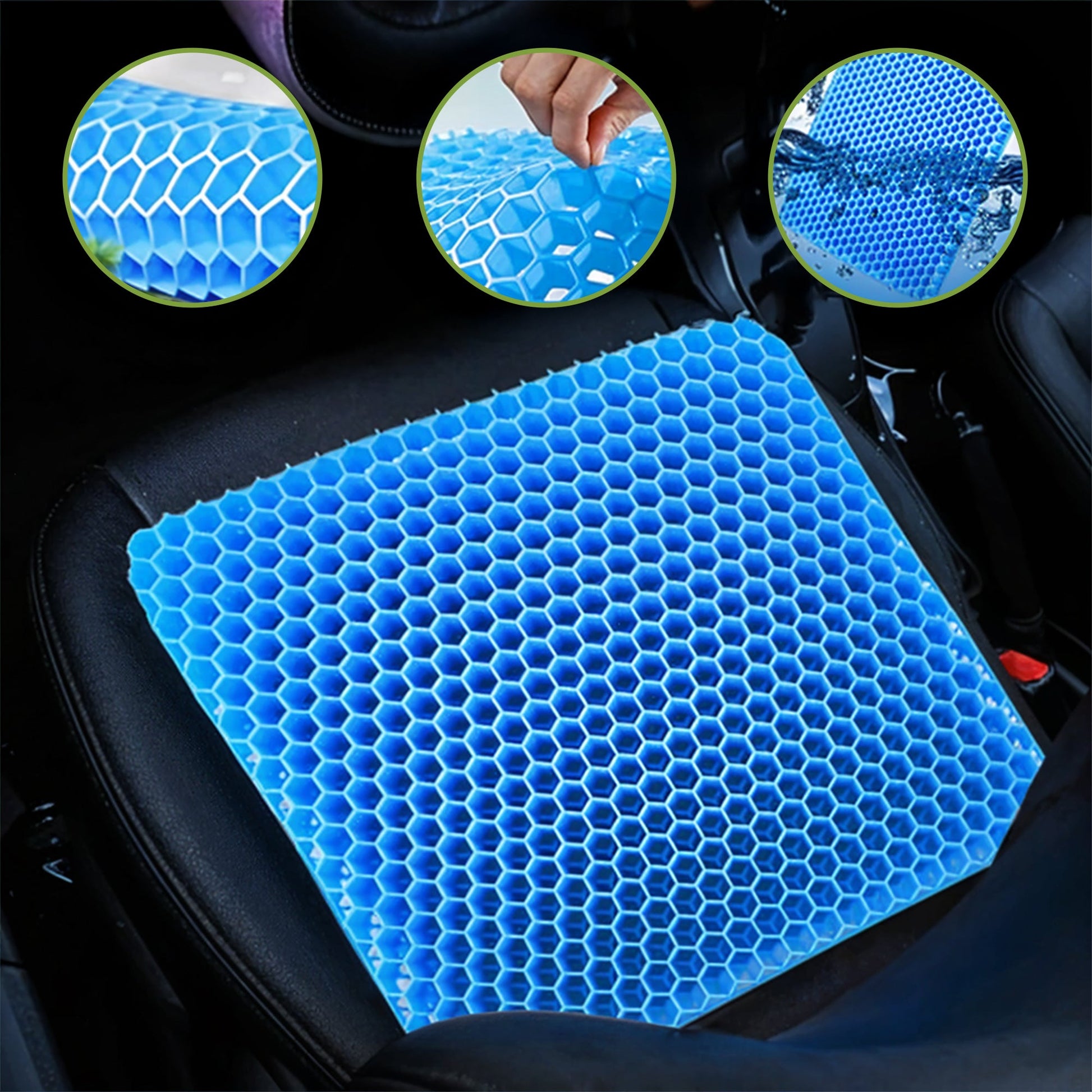 Honeycomb gel seat cushion for office and car