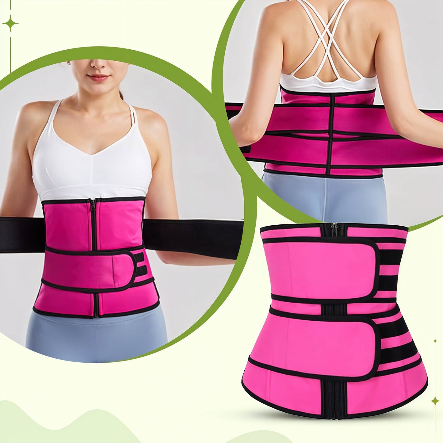 Women's waist trainer body shaper sweat belt for tummy control