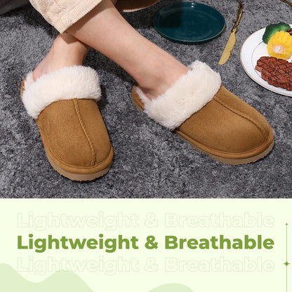 Comfy wool slippers with suede upper