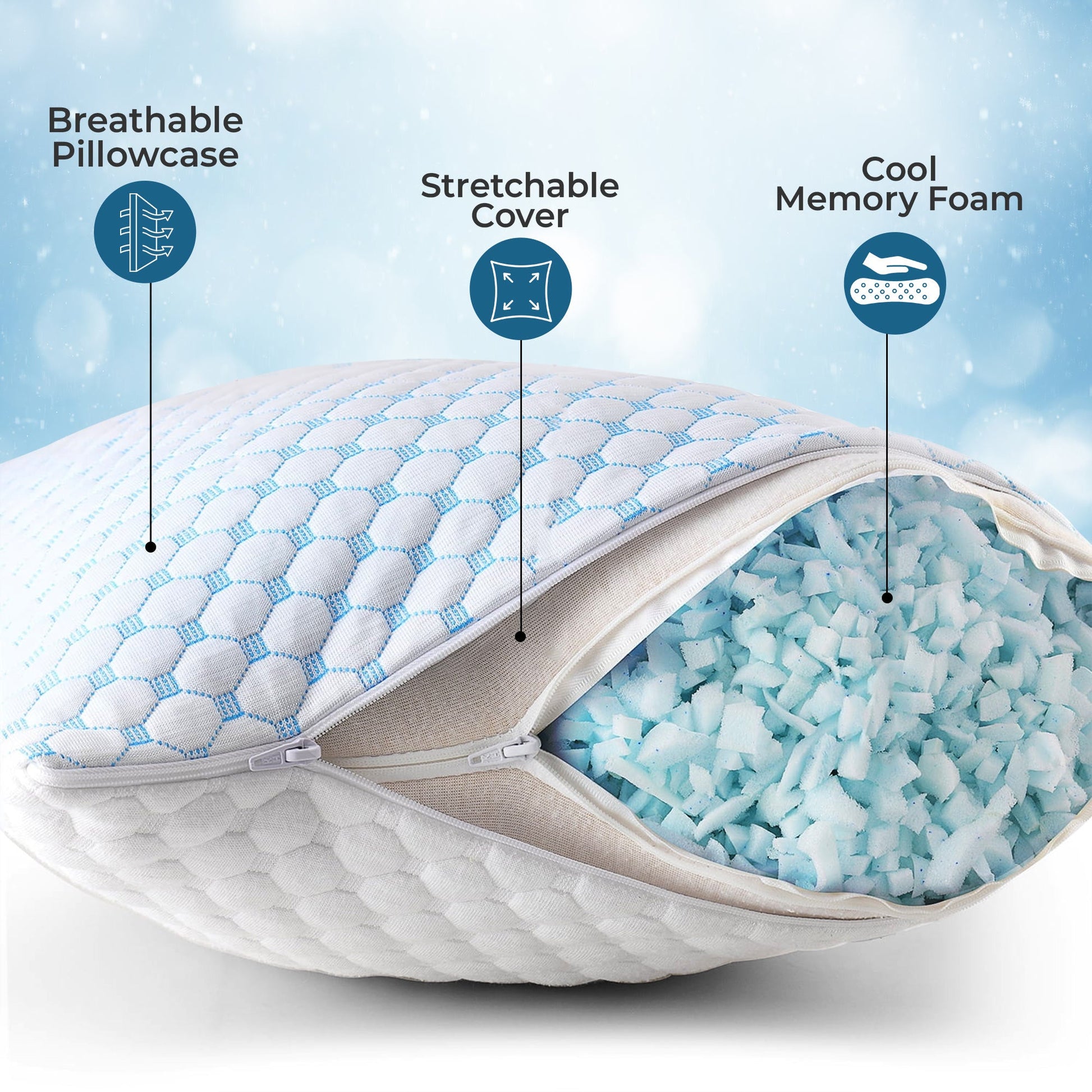 Cooling gel-infused pillow for hot sleepers