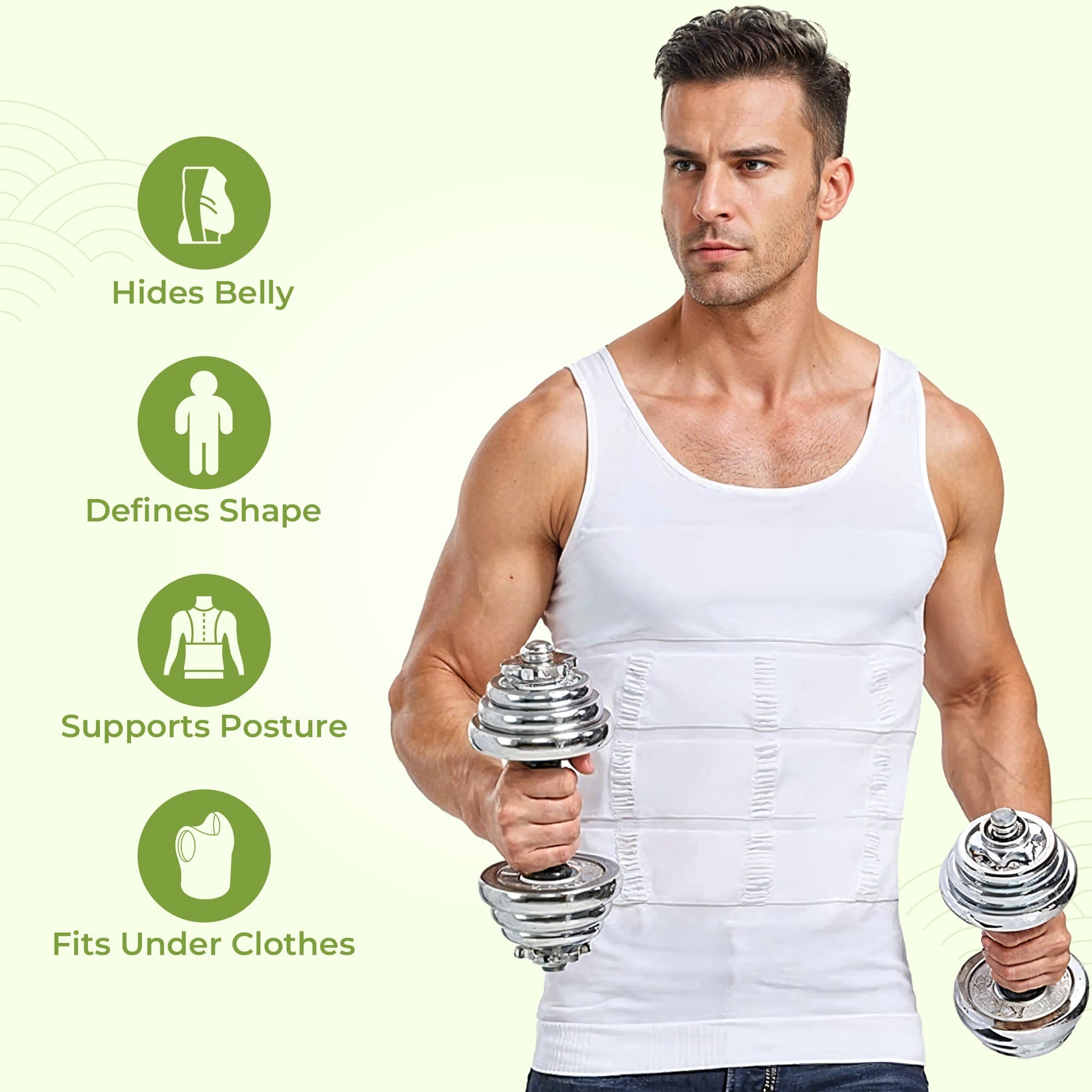 Men's slimming compression body shaper undershirt