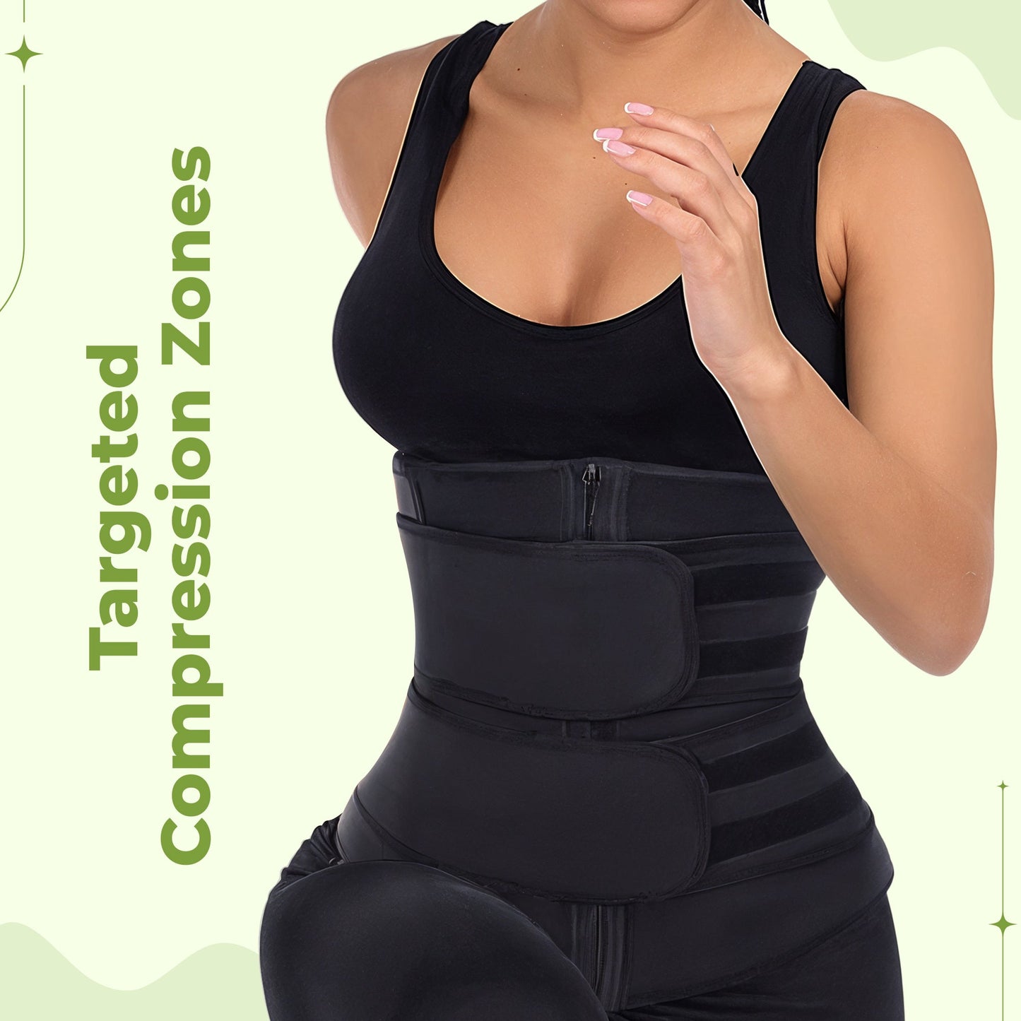 Women's waist trainer body shaper sweat belt for tummy control