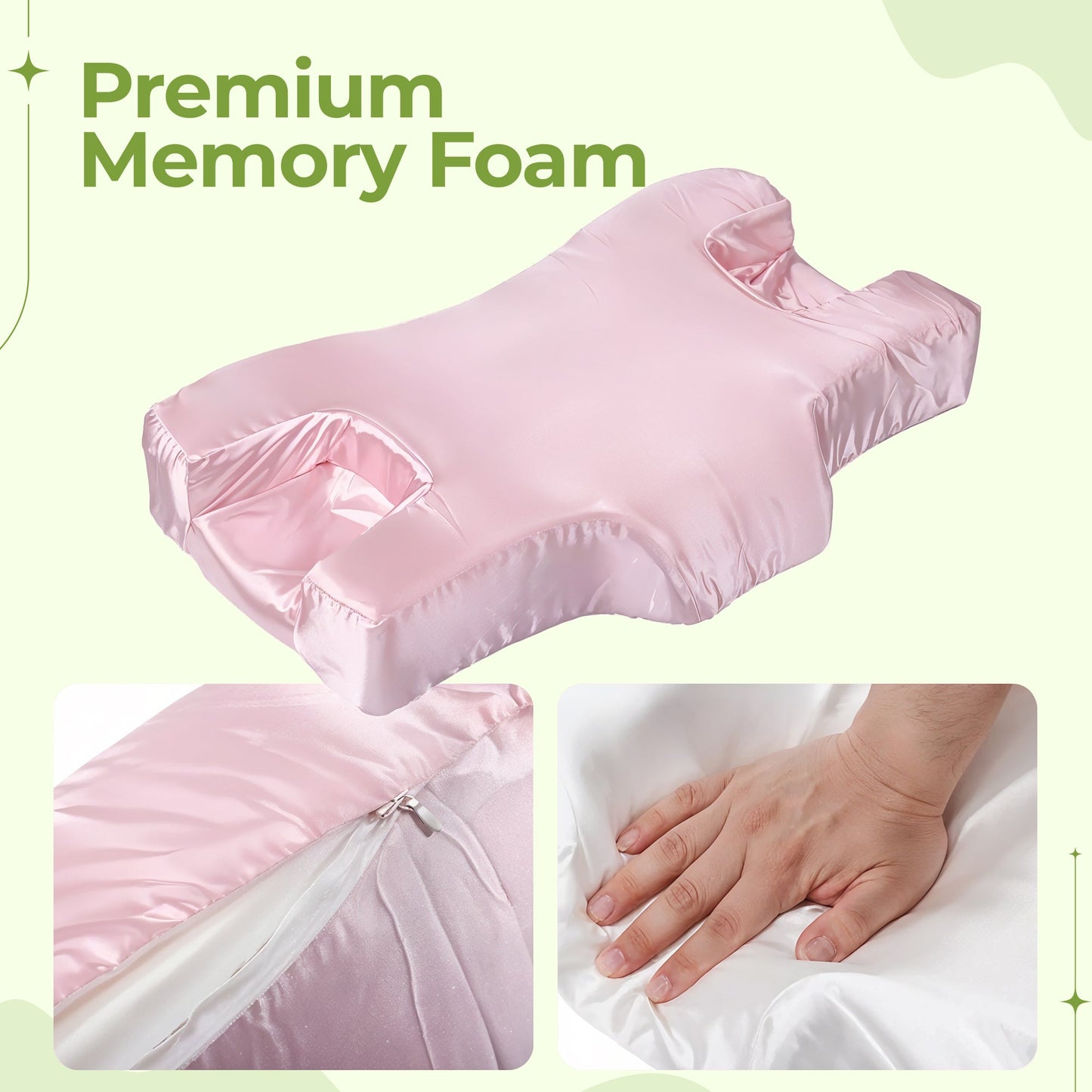 2-in-1 anti-wrinkle beauty neck pillow with silk pillowcase