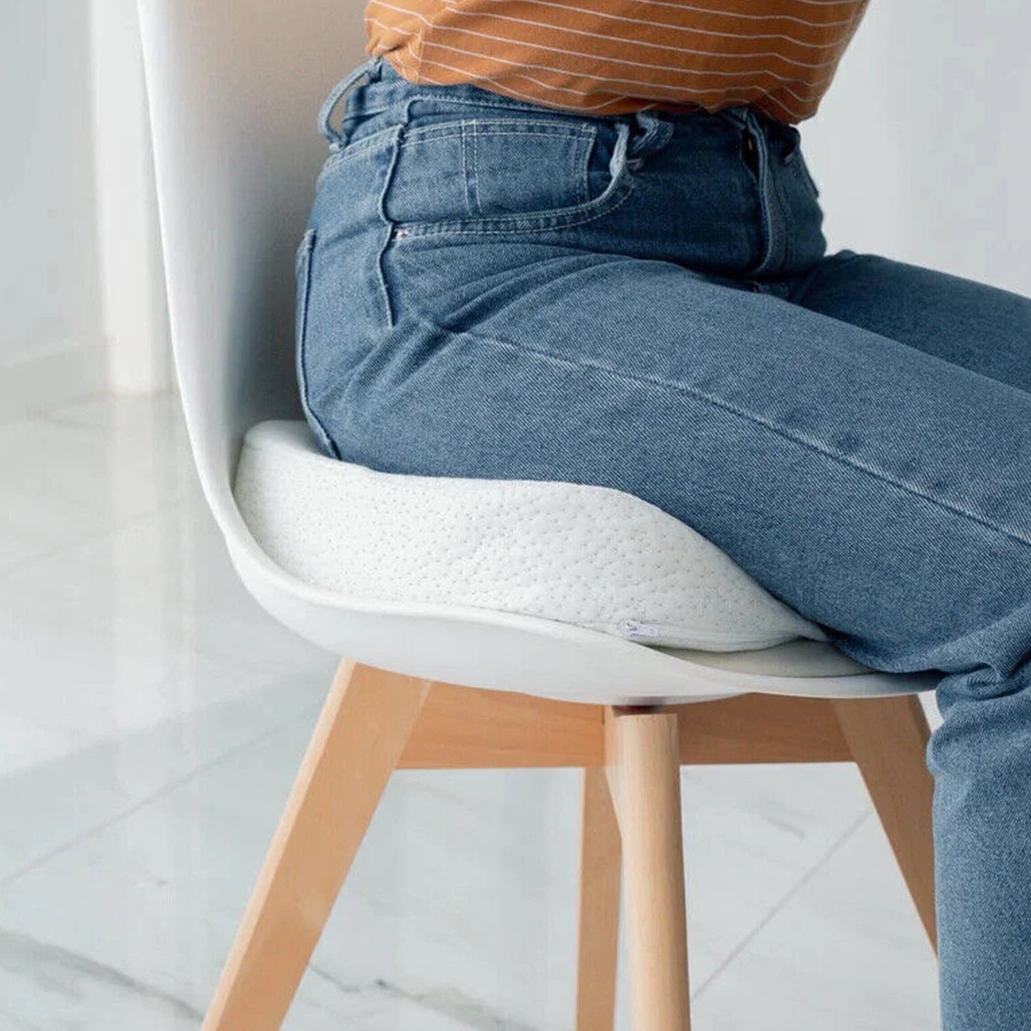 Lumbar back and seat cushion set for office chair support