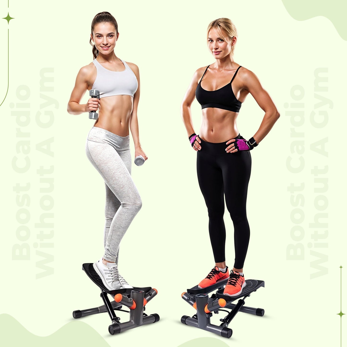 Aerobic twist stepper compact cardio trainer