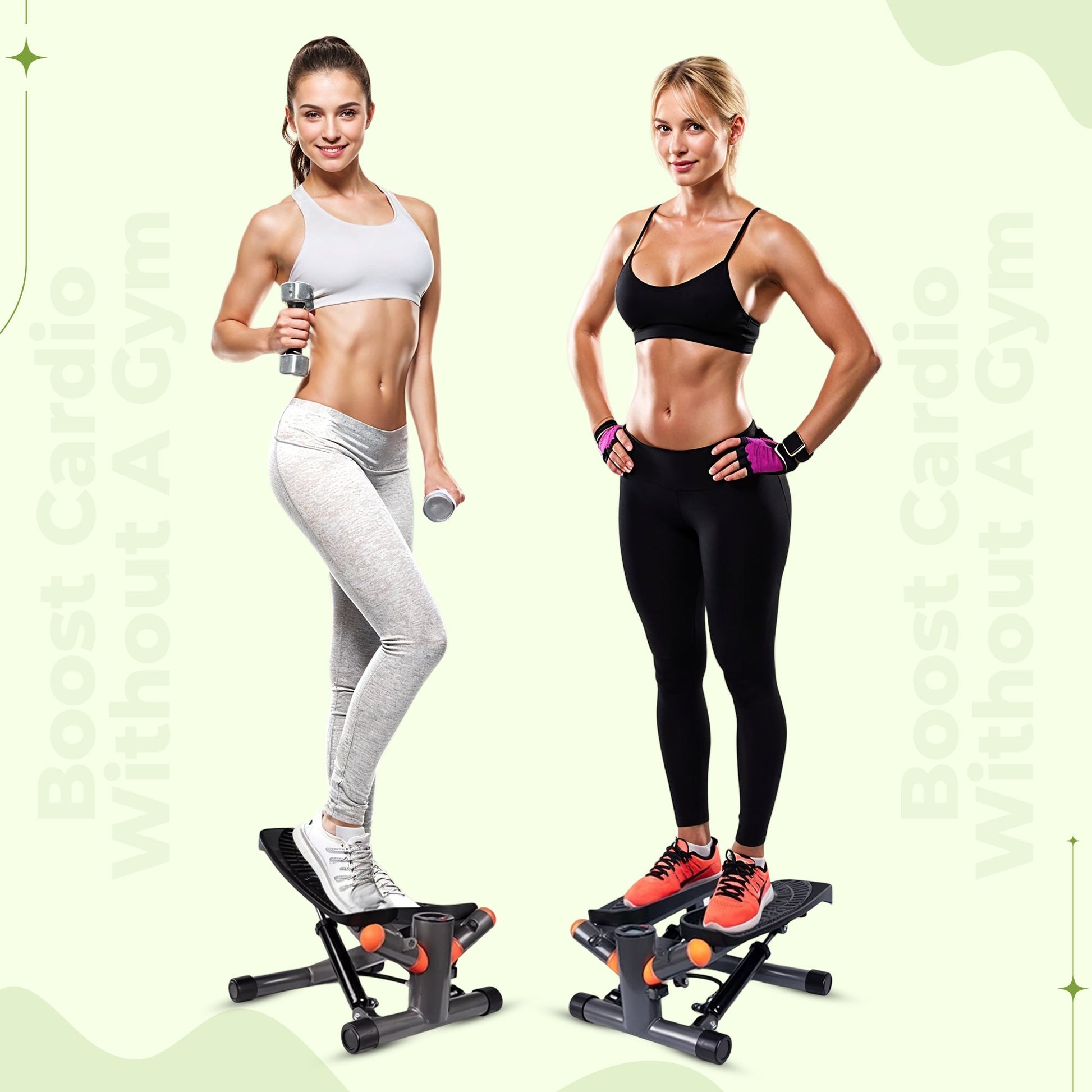 Aerobic twist stepper compact cardio trainer
