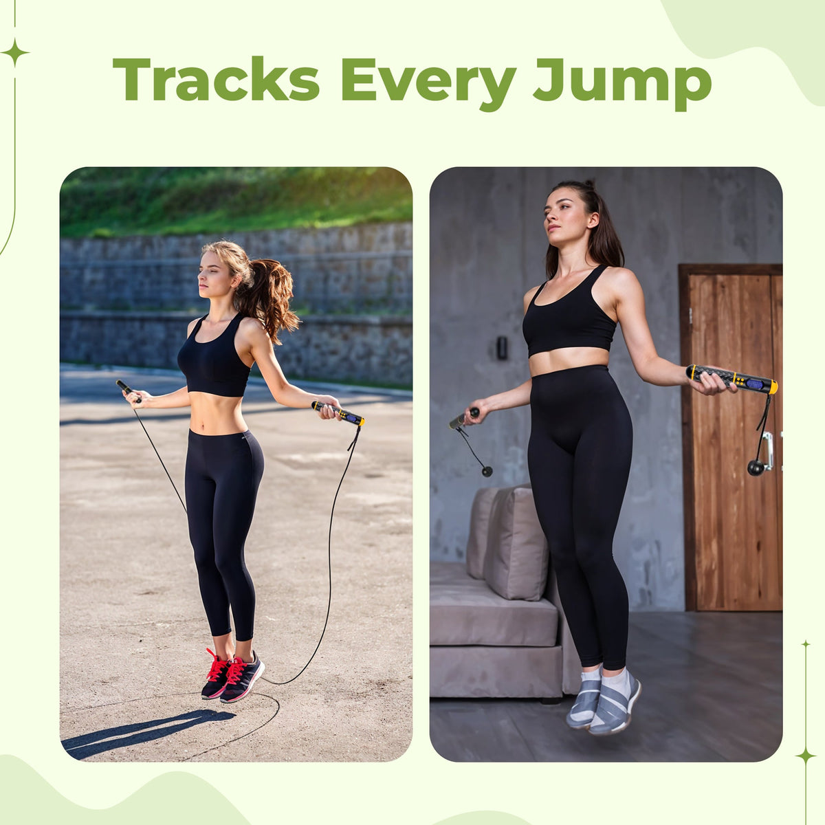 Smart digital counting jump rope with vibration reminder
