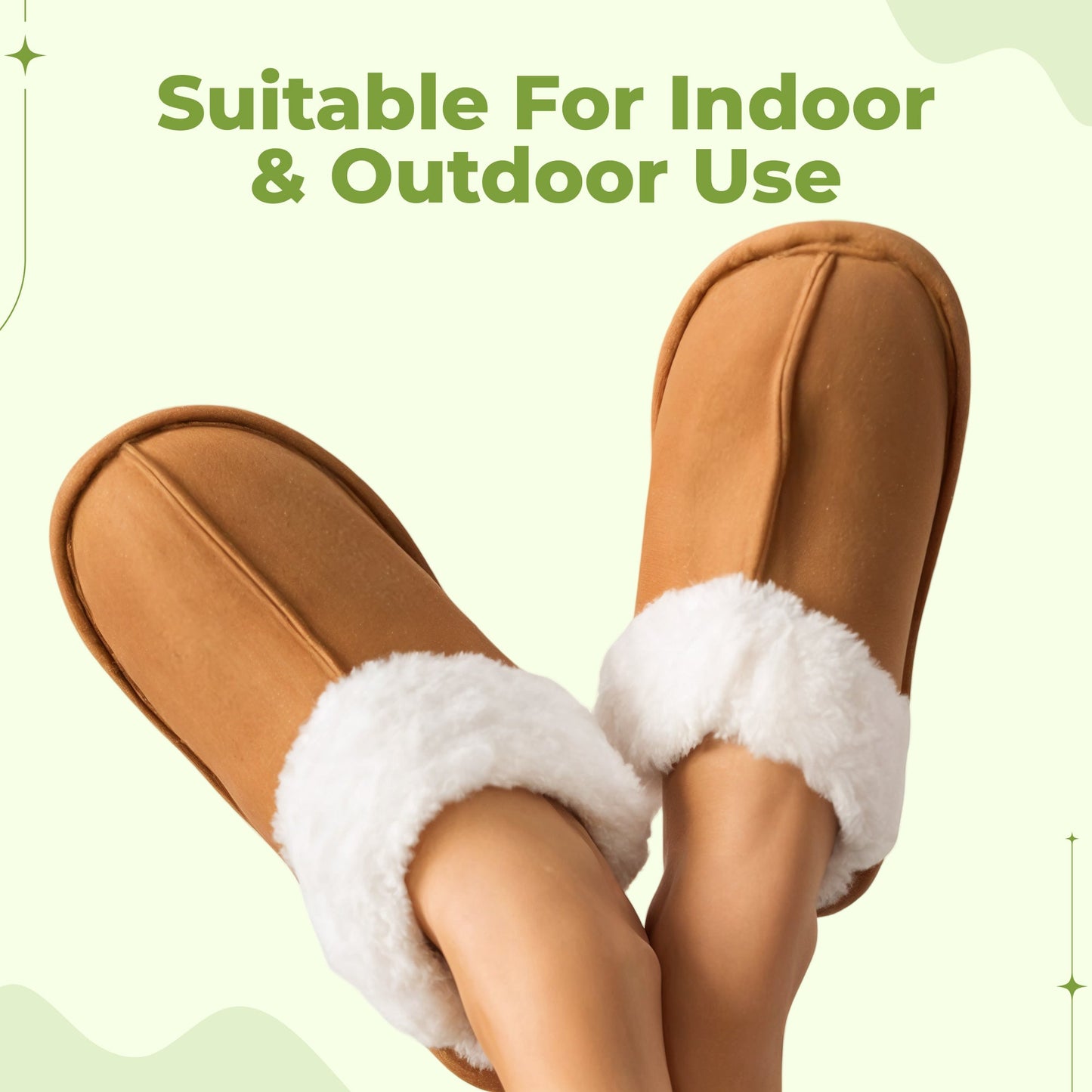 Comfy wool slippers with suede upper
