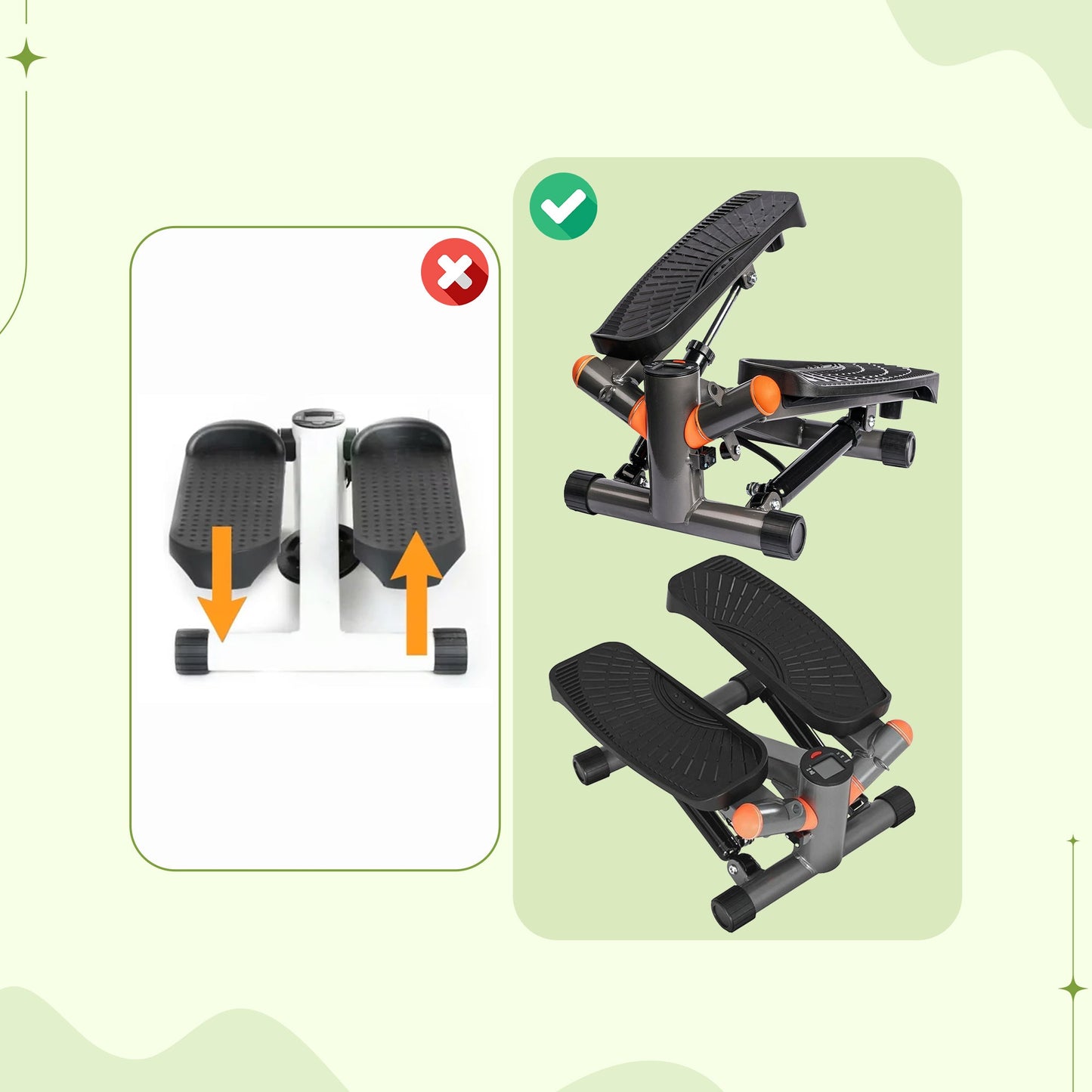 Aerobic twist stepper compact cardio trainer