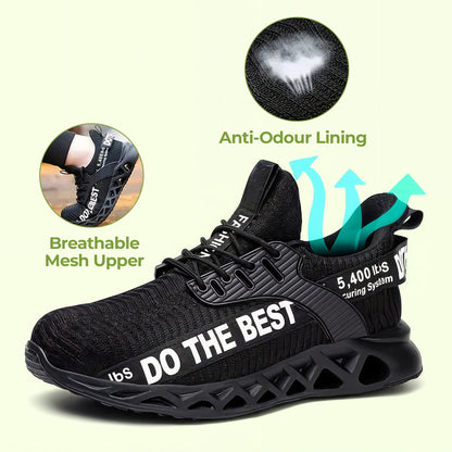 Ultra-light breathable steel toe anti-slip work shoes