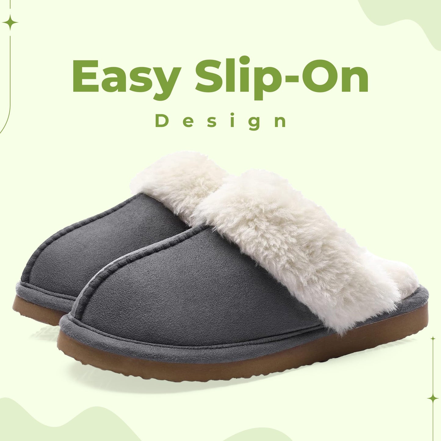 Comfy wool slippers with suede upper