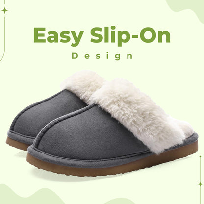 Comfy wool slippers with suede upper